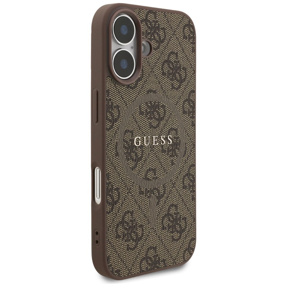 Etui Guess 4G Ring Classic Logo MagSafe do iPhone 17 brązowy